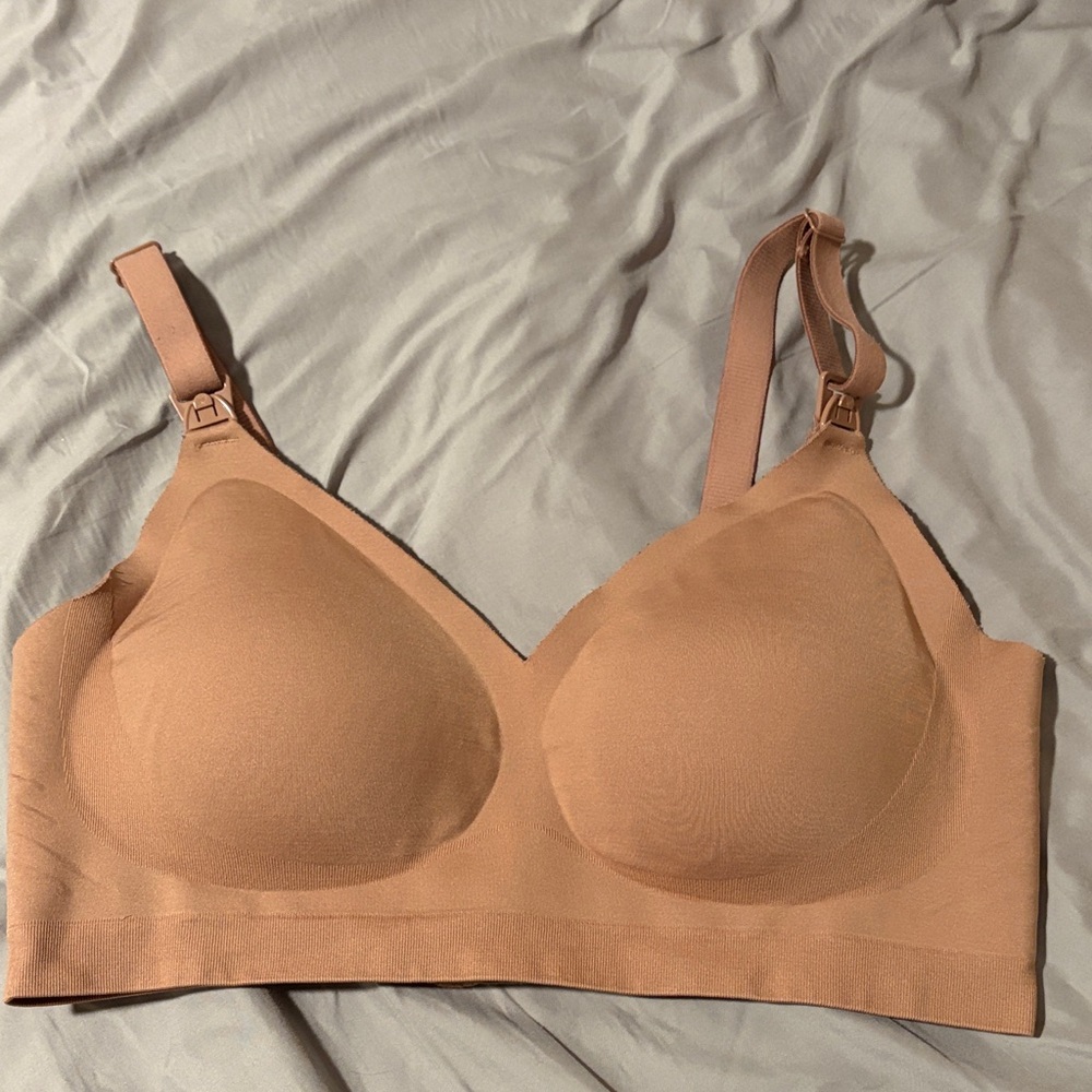Maternity/Breastfeeding Wireless Bra in Light Tan